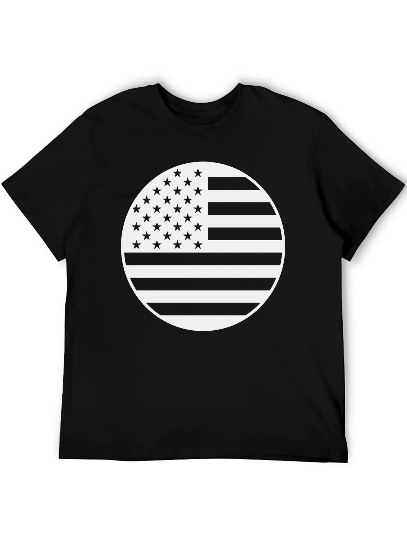 American Flag Circle Graphic Tee - Black