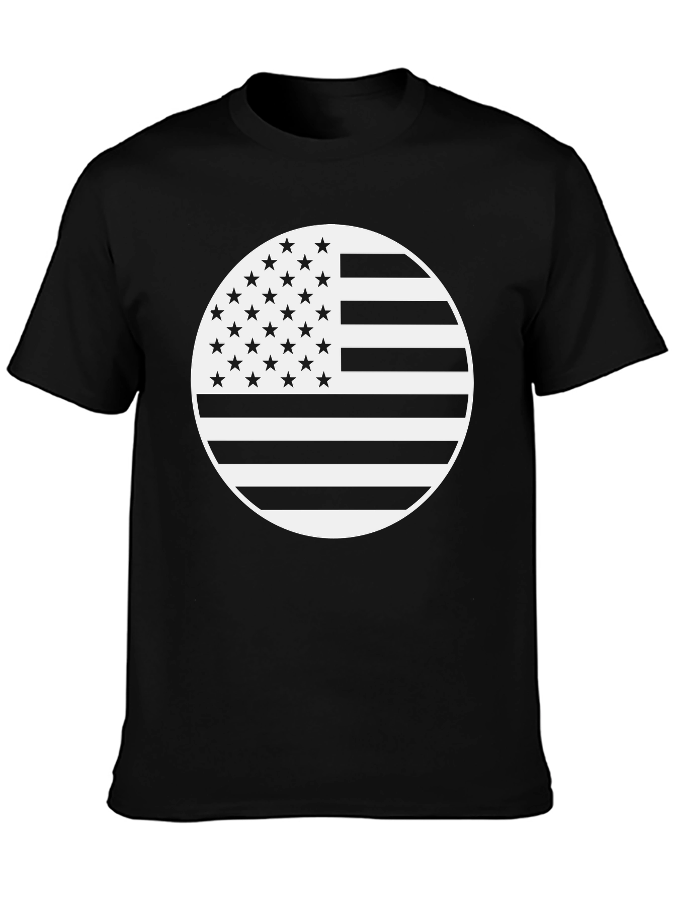 American Flag Circle Graphic Tee - Black