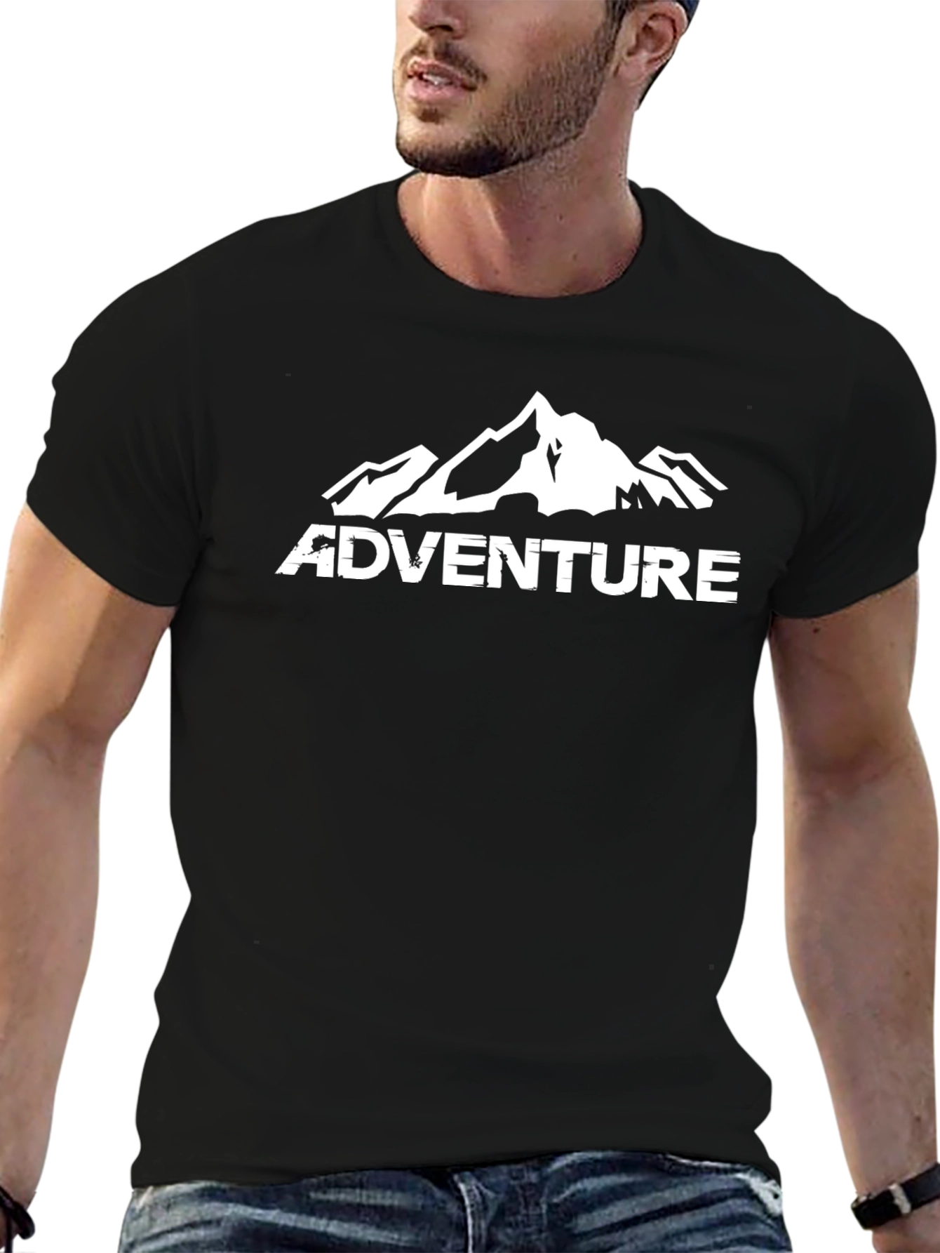 Adventure Mountain Graphic T-Shirt - Black