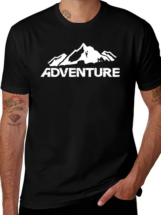 Adventure Mountain Graphic T-Shirt - Black