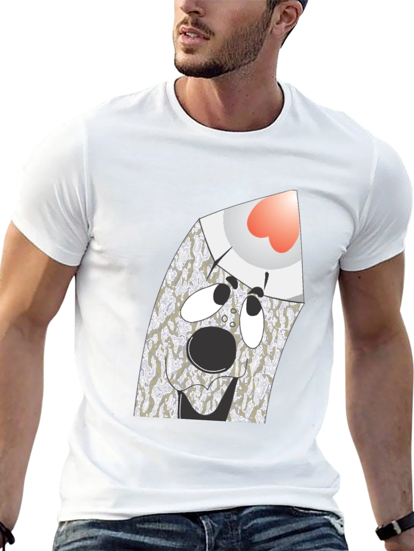 Surprised Ghost Graphic Tee - Black Cotton Blend