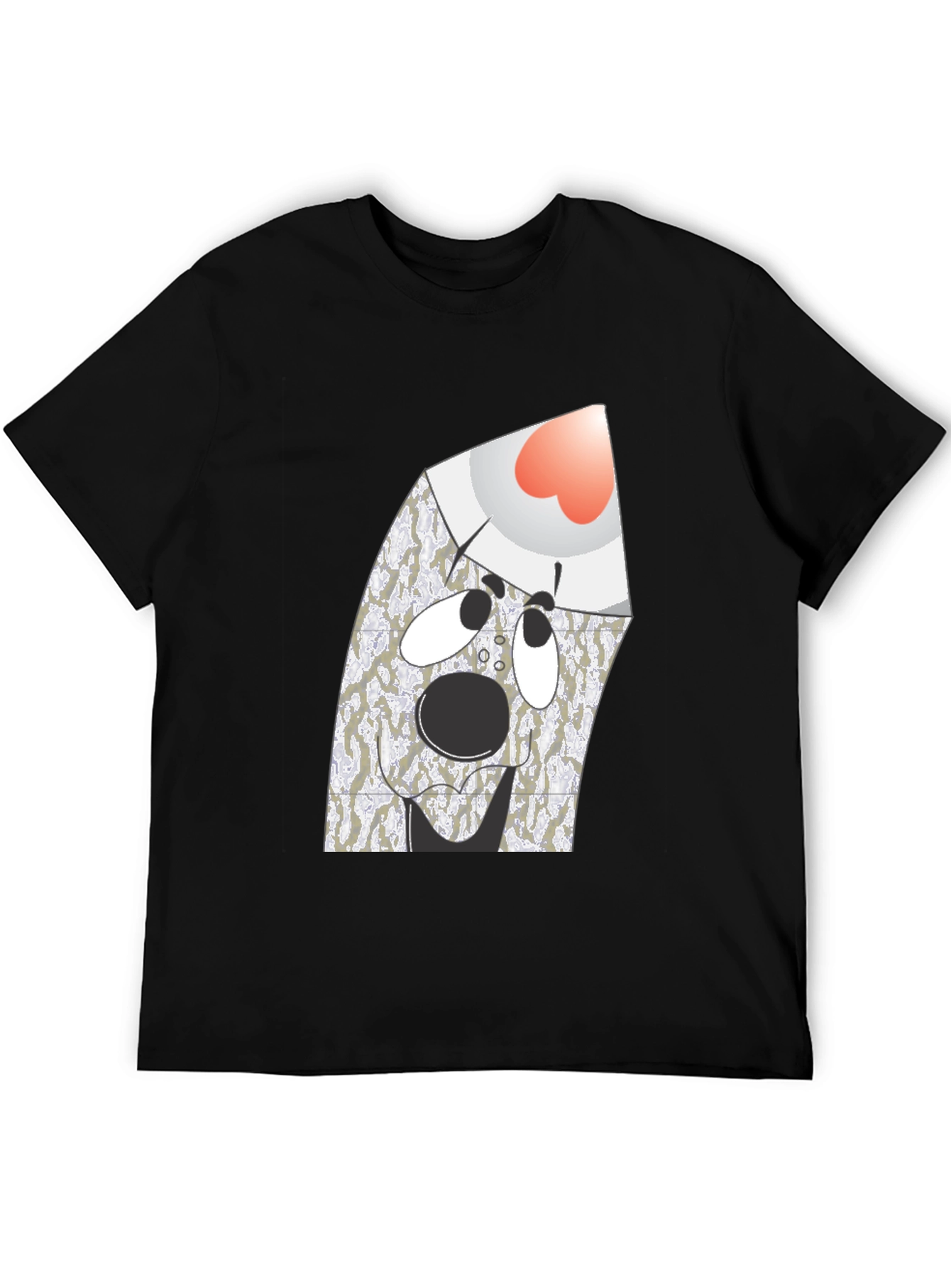 Surprised Ghost Graphic Tee - Black Cotton Blend