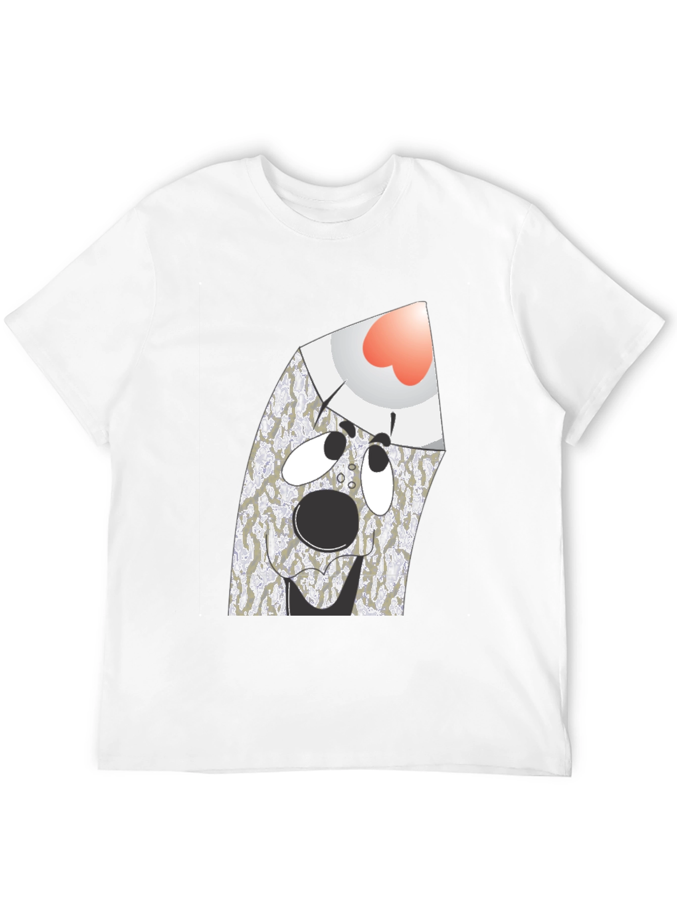 Surprised Ghost Graphic Tee - Black Cotton Blend