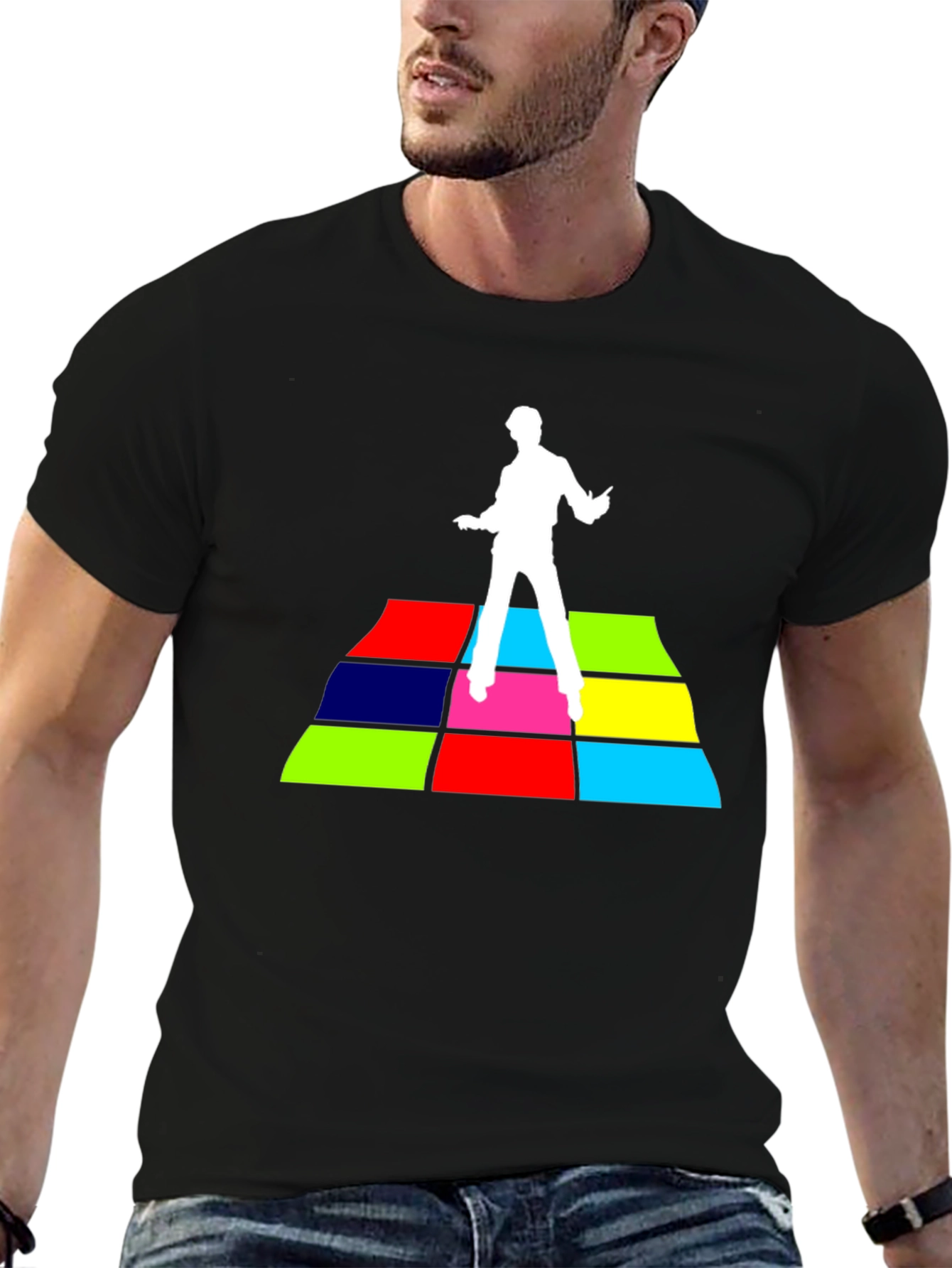Retro Disco Fever T-Shirt - Black Cotton Tee