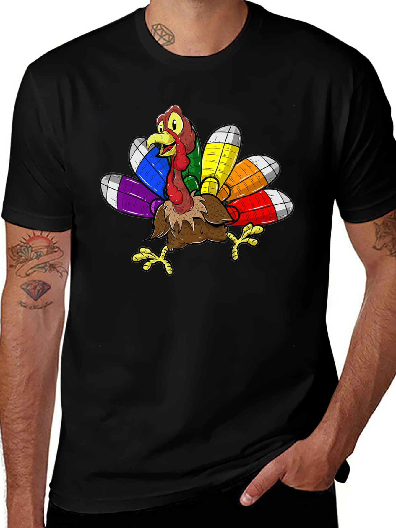 Thanksgiving Turkey Rainbow Pride T-Shirt