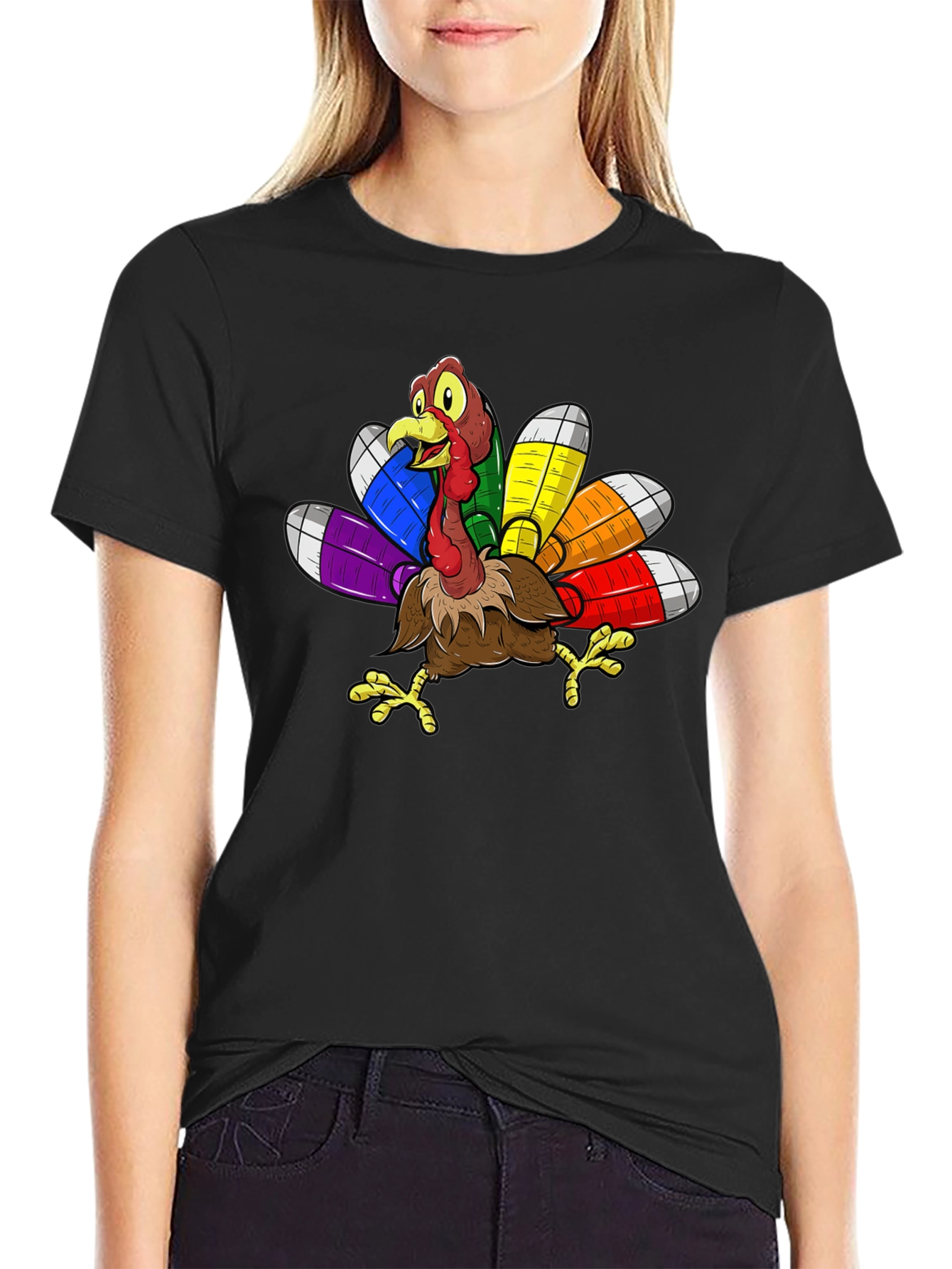 Thanksgiving Turkey Rainbow Pride T-Shirt