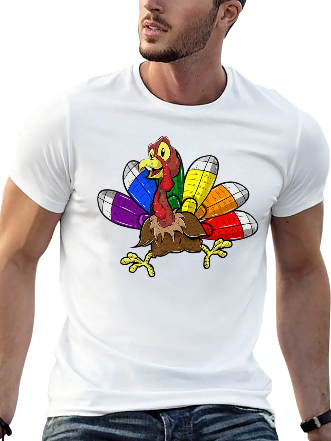 Thanksgiving Turkey Rainbow Pride T-Shirt
