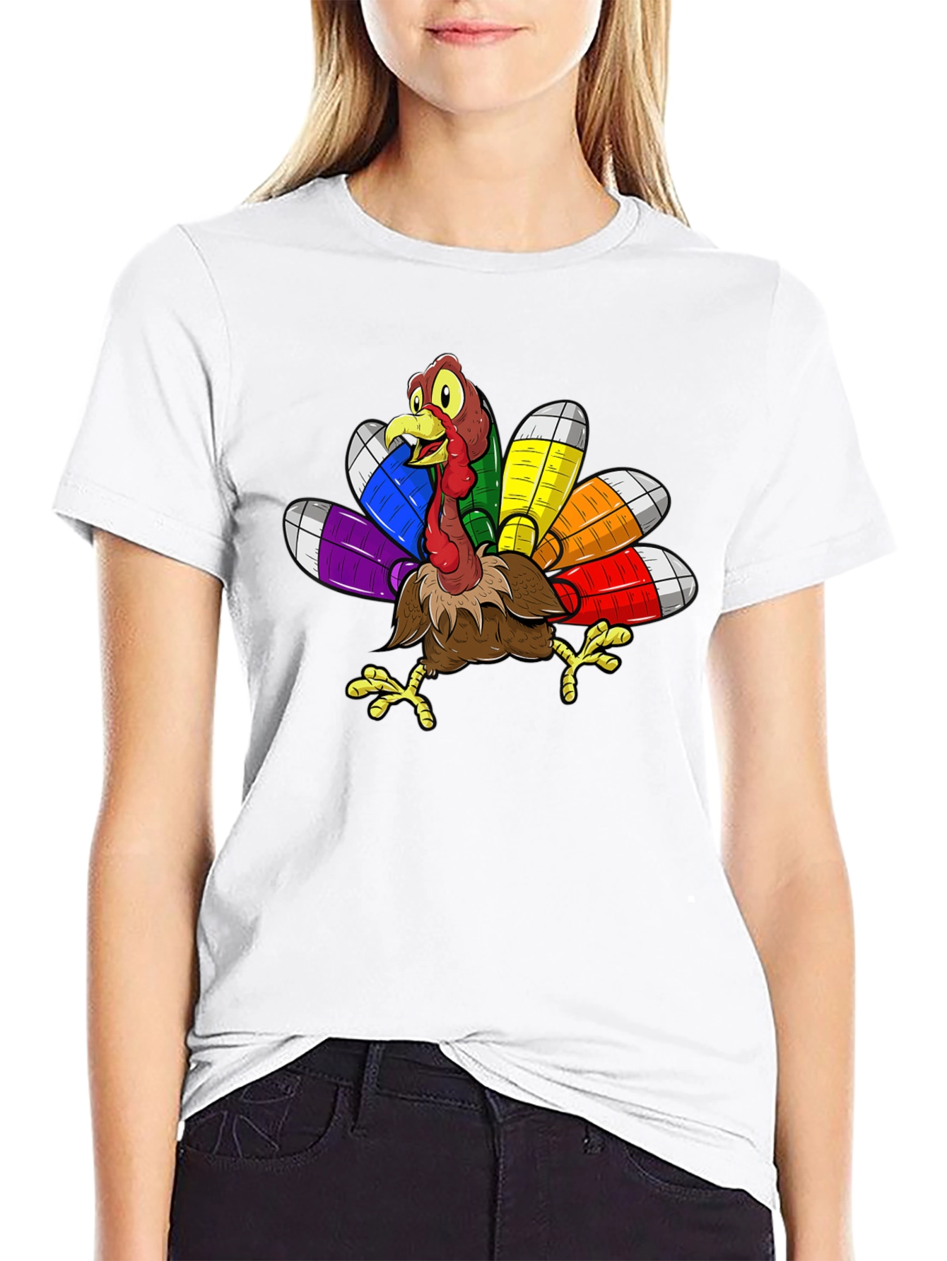 Thanksgiving Turkey Rainbow Pride T-Shirt