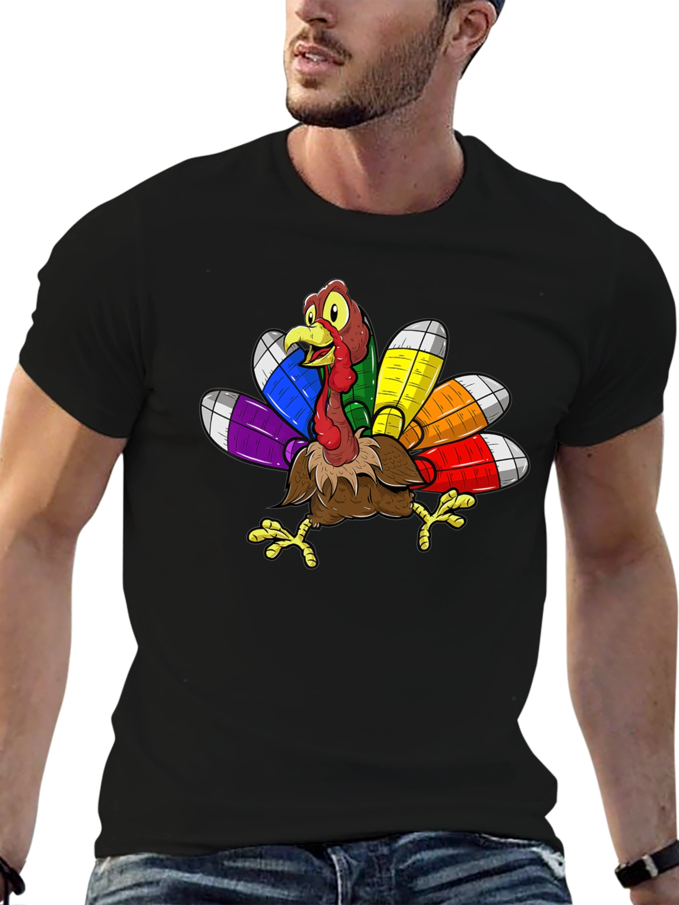 Thanksgiving Turkey Rainbow Pride T-Shirt