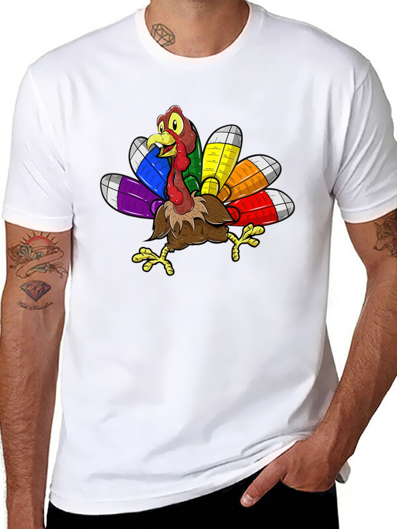 Thanksgiving Turkey Rainbow Pride T-Shirt