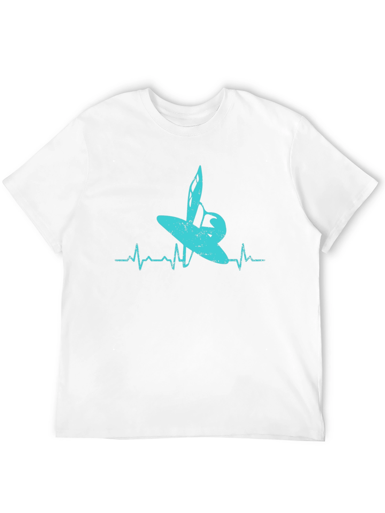 Surfing Heartbeat Graphic Tee - Black