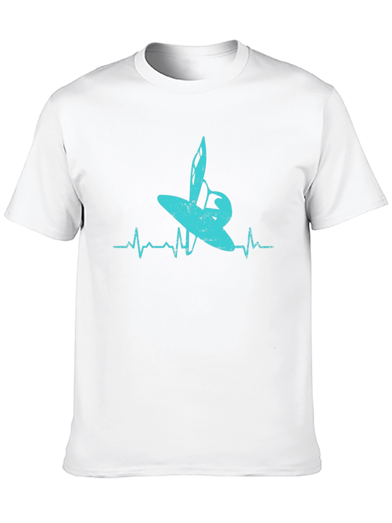 Surfing Heartbeat Graphic Tee - Black