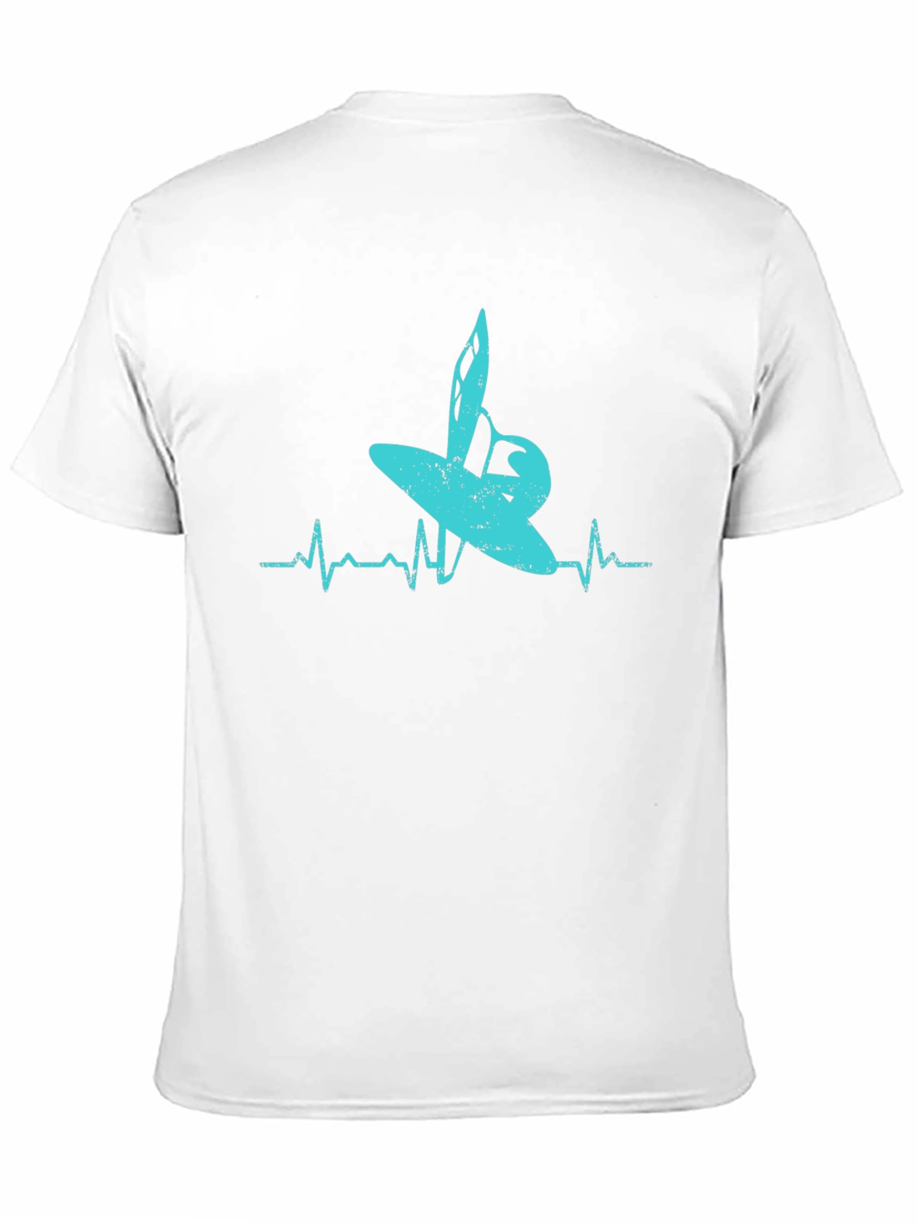 Surfing Heartbeat Graphic Tee - Black