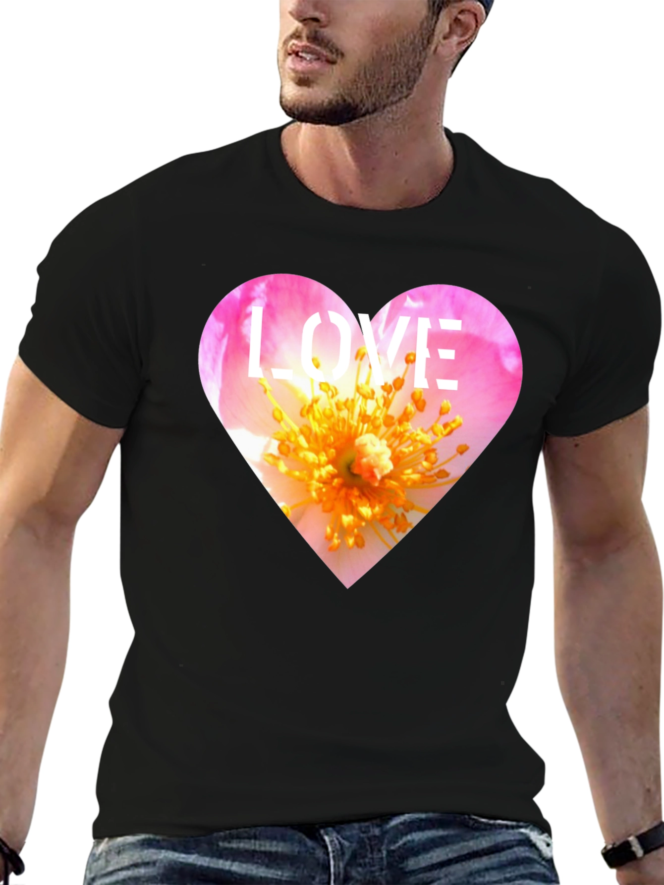 Love Heart Floral T-Shirt - Stylish Graphic Tee