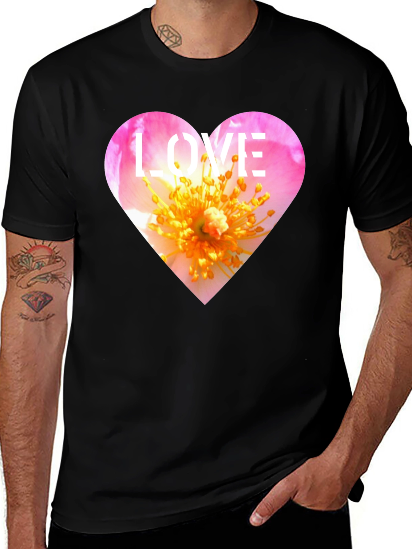 Love Heart Floral T-Shirt - Stylish Graphic Tee