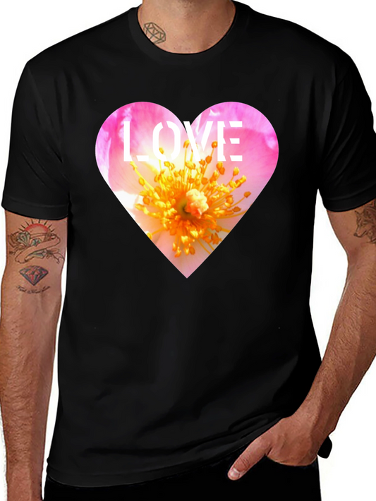 Love Heart Floral T-Shirt - Stylish Graphic Tee