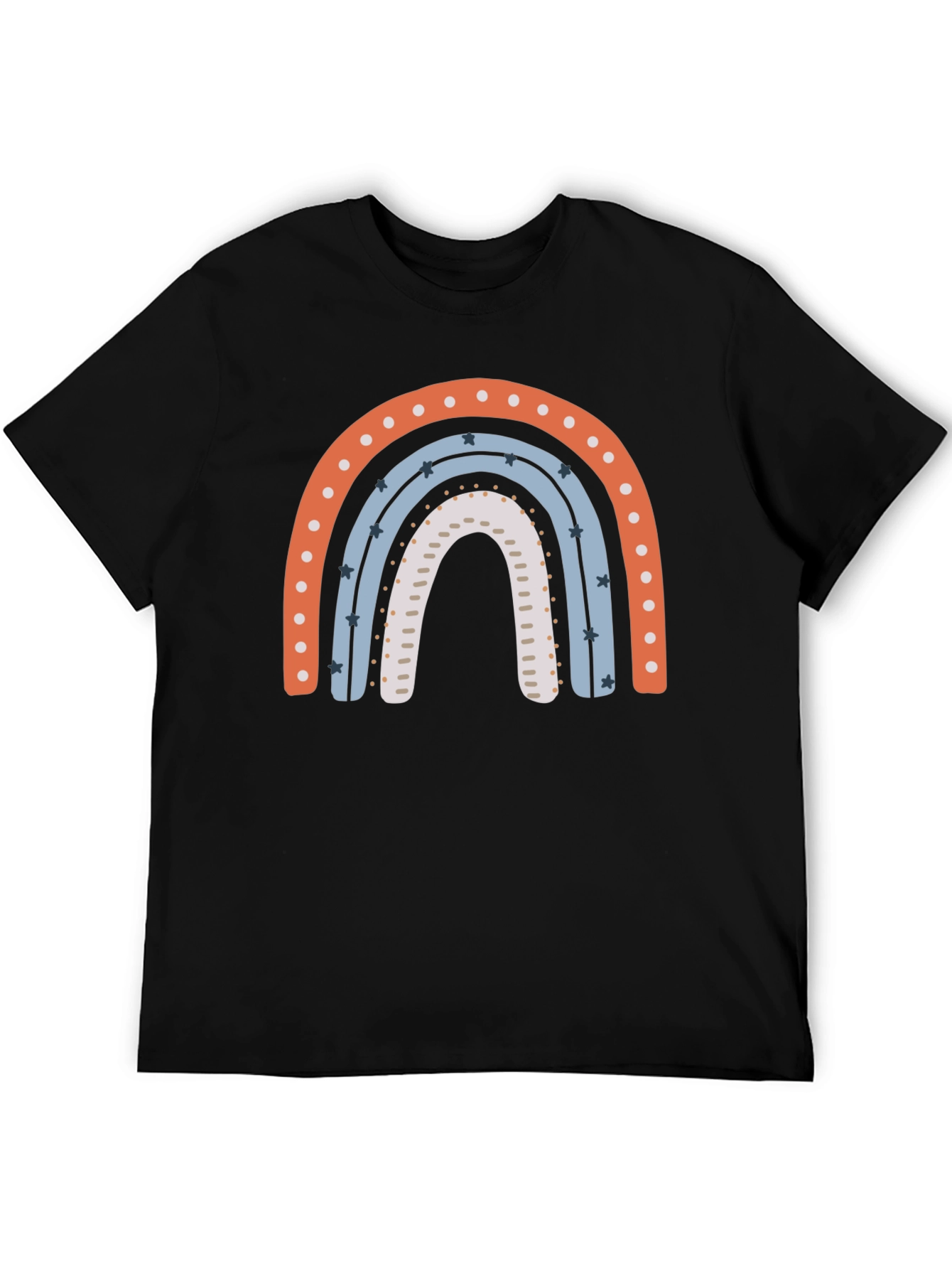 Rainbow Graphic Print Black T-Shirt