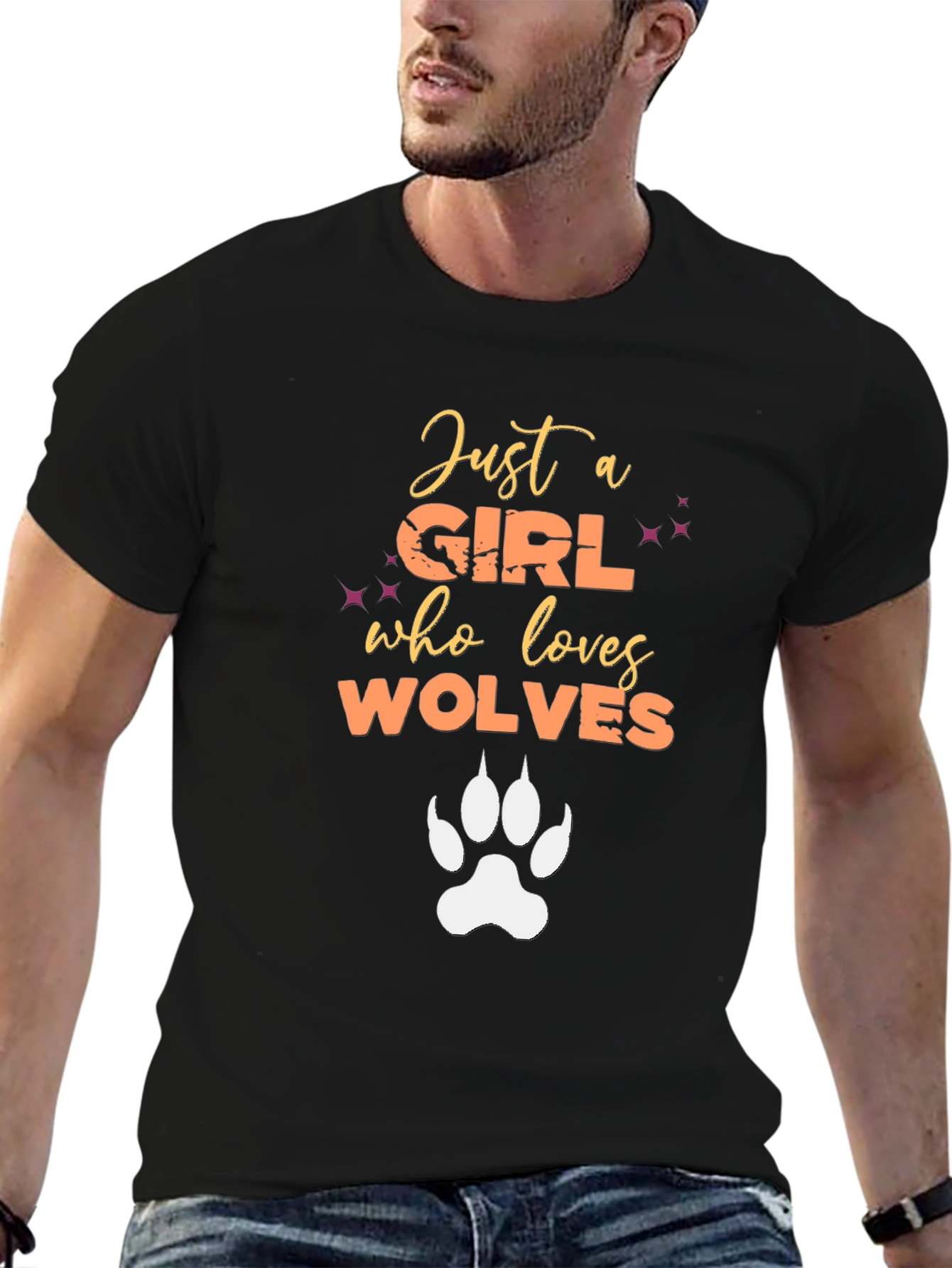 Just A Girl Who Loves Wolves Graphic T-Shirt