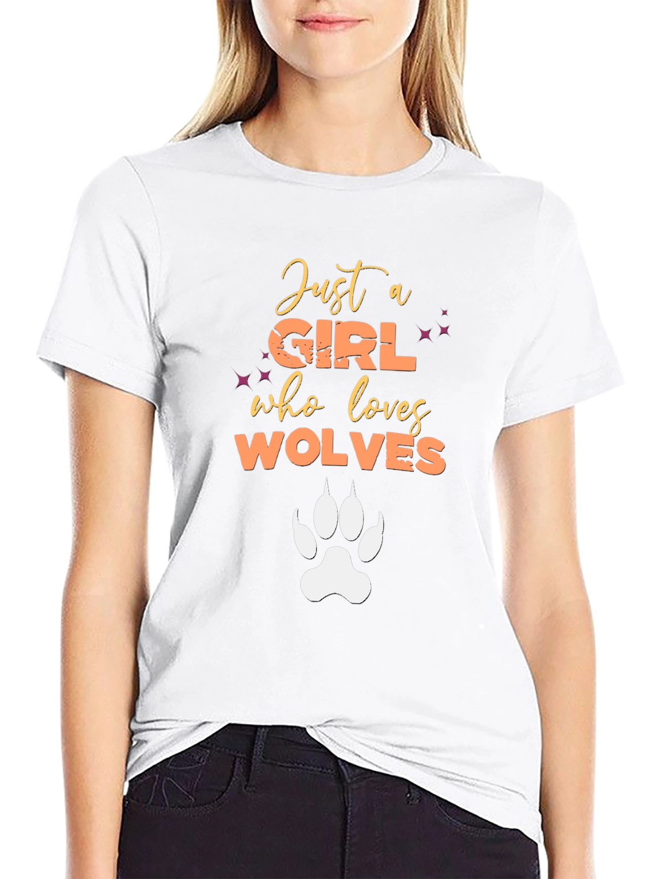 Just A Girl Who Loves Wolves Graphic T-Shirt