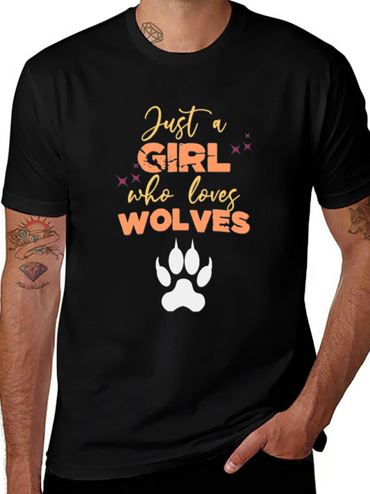 Just A Girl Who Loves Wolves Graphic T-Shirt