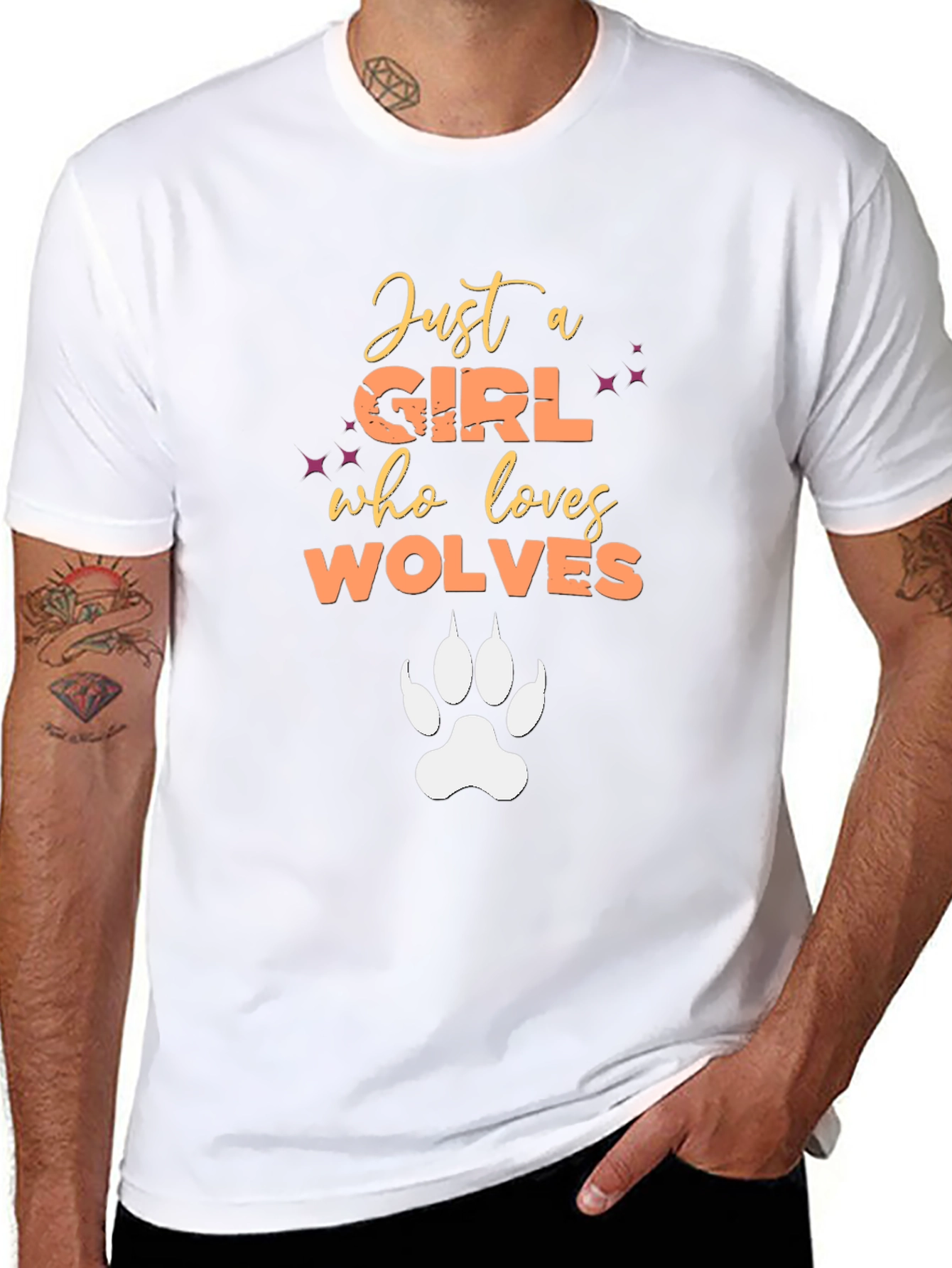 Just A Girl Who Loves Wolves Graphic T-Shirt