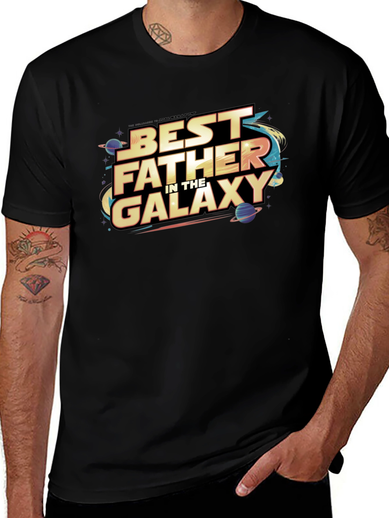 Best Father in the Galaxy Graphic T-Shirt