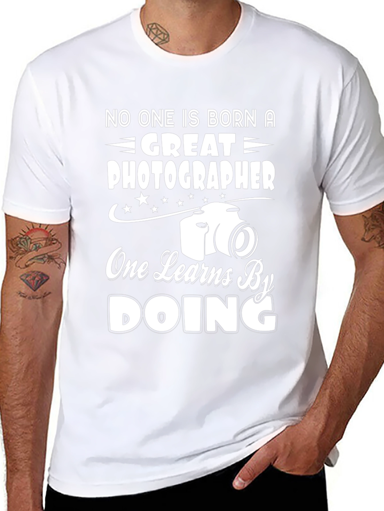 Photographer T-Shirt - Great Photographer One Learns By Doing