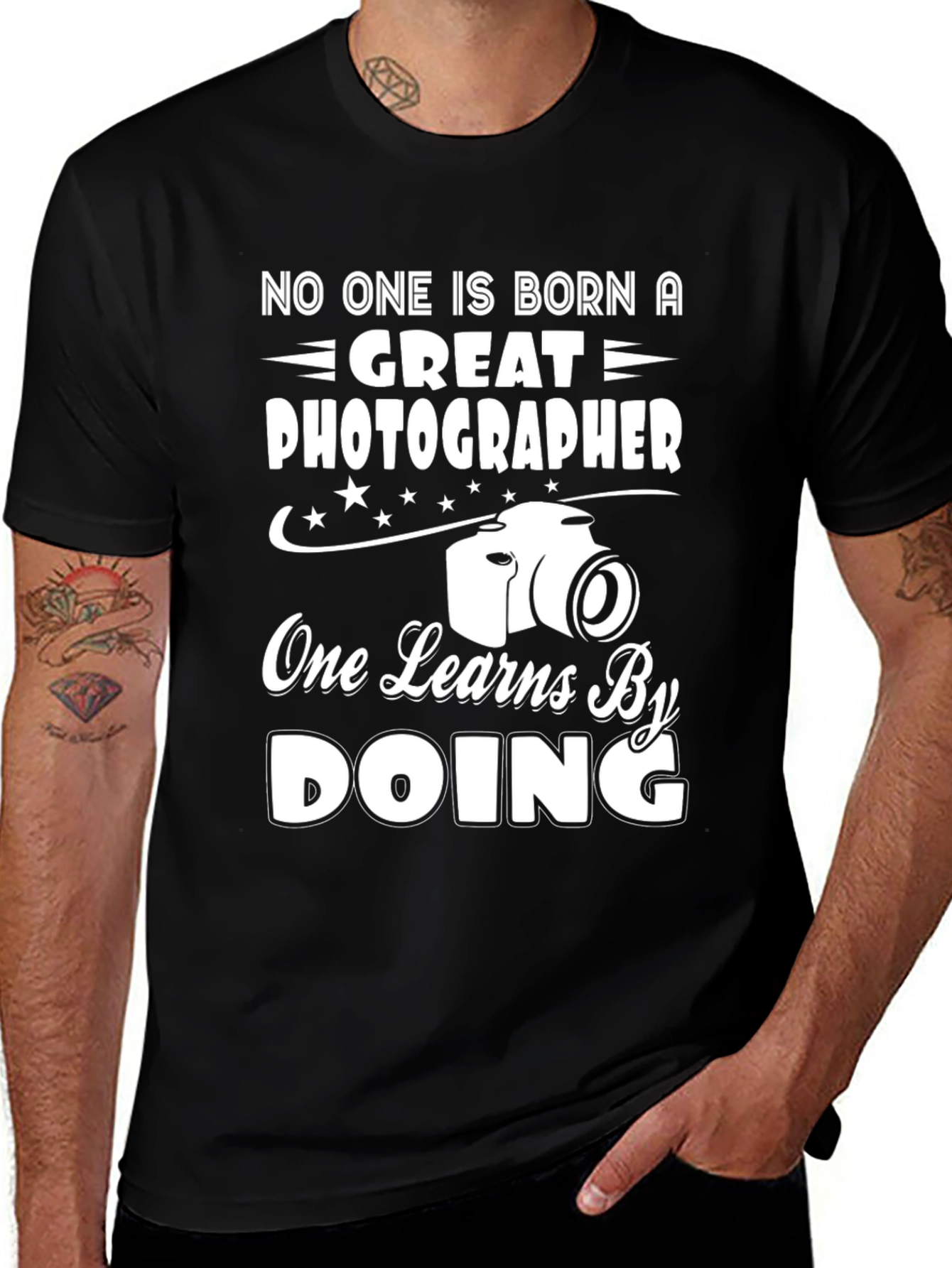 Photographer T-Shirt - Great Photographer One Learns By Doing