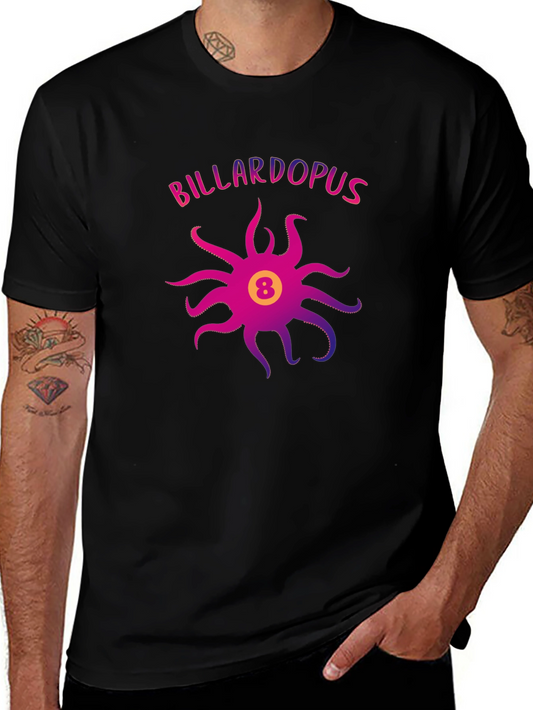 Billardopus Black T-Shirt - Octopus Billiards Design