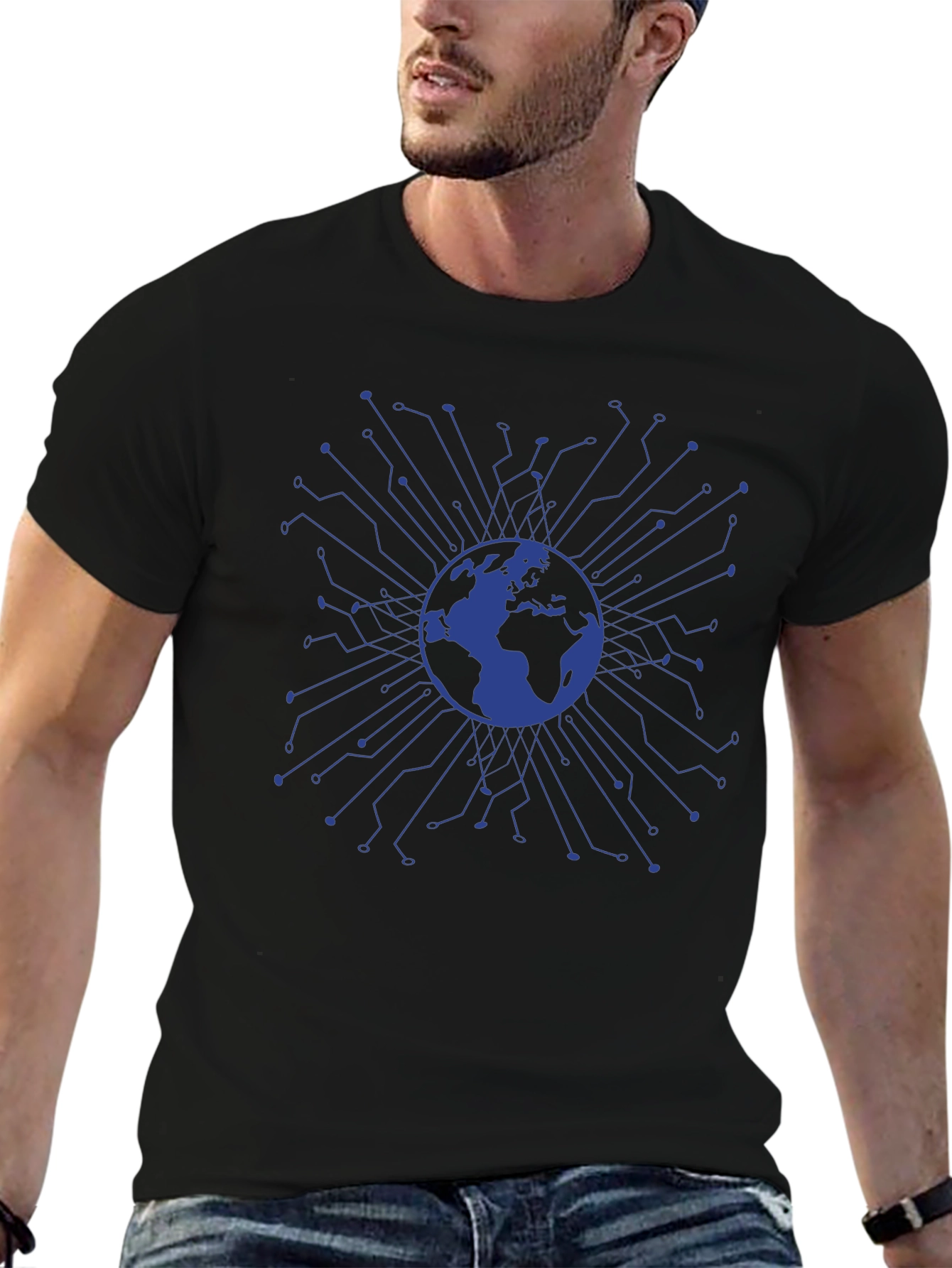 Global Tech Circuit Black T-Shirt