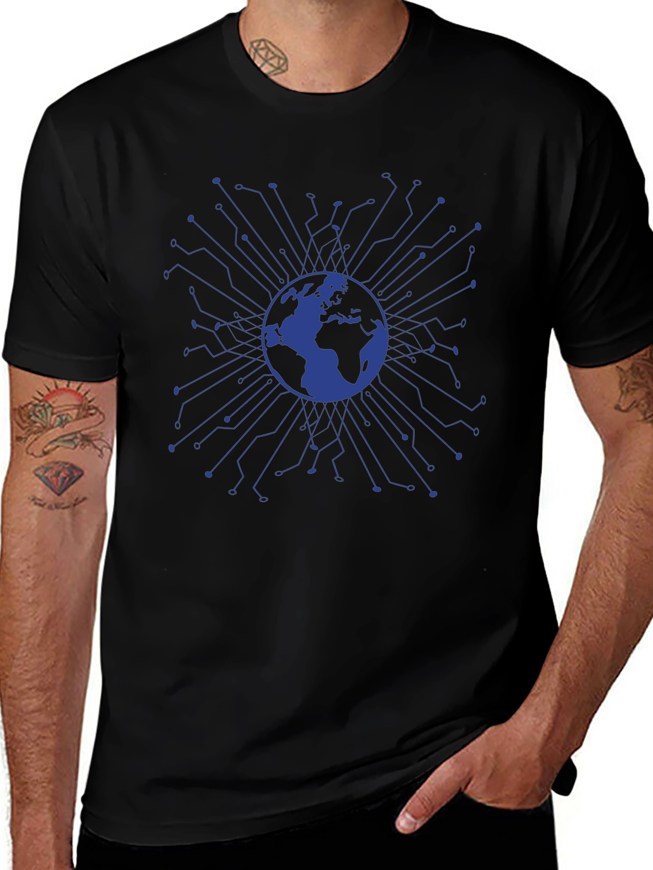 Global Tech Circuit Black T-Shirt