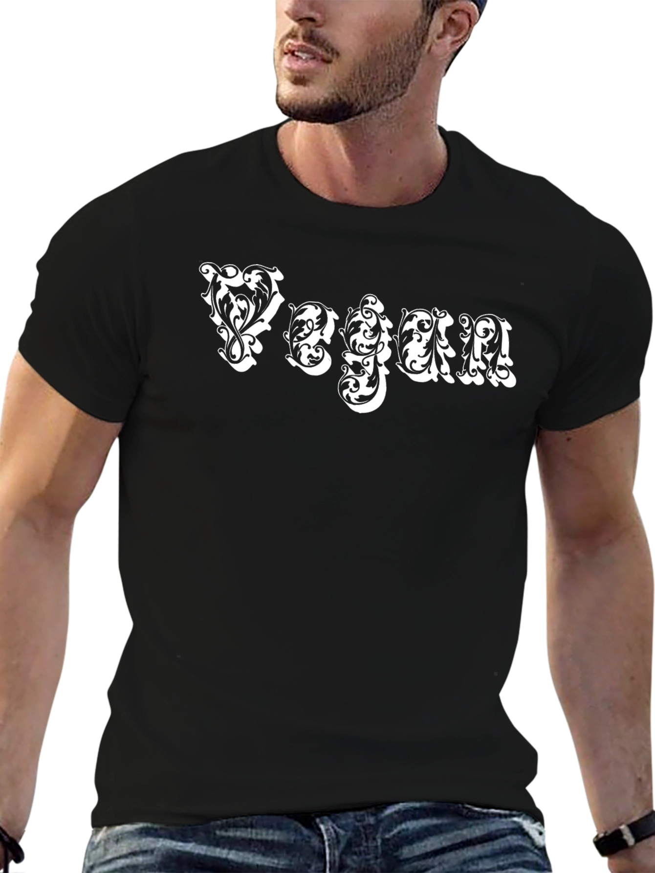 Vegan Ornate Lettering Graphic Tee