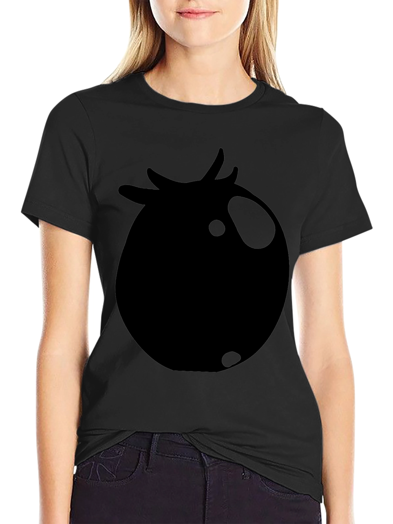 Black T-Shirt with Tomato Graphic Print