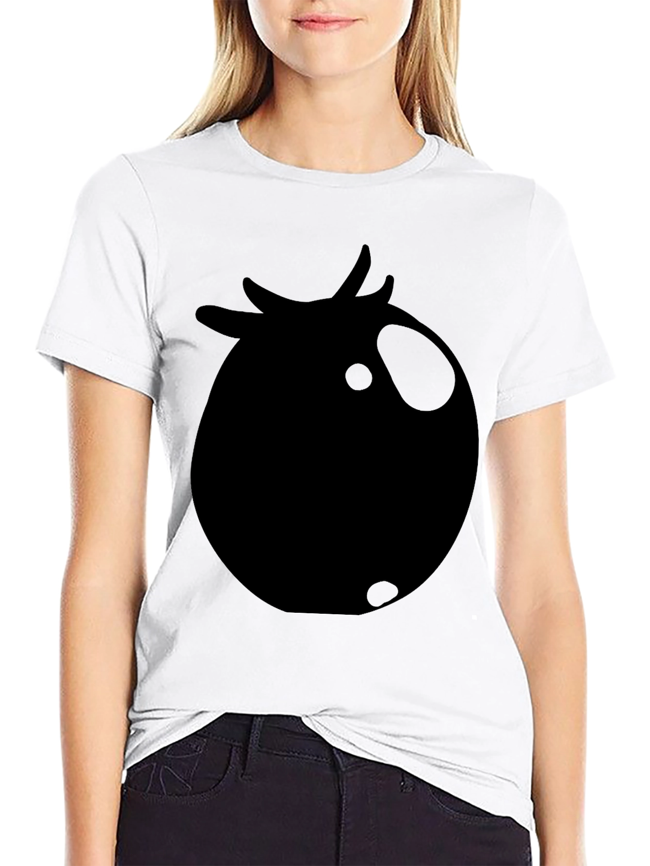 Black T-Shirt with Tomato Graphic Print