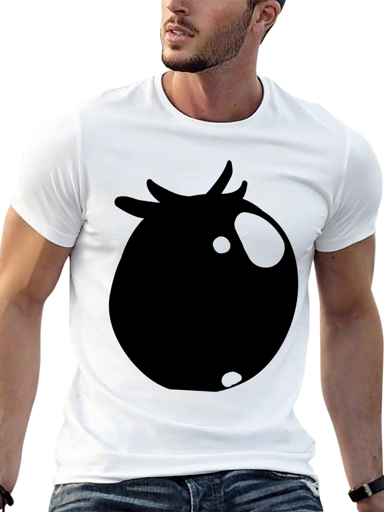 Black T-Shirt with Tomato Graphic Print