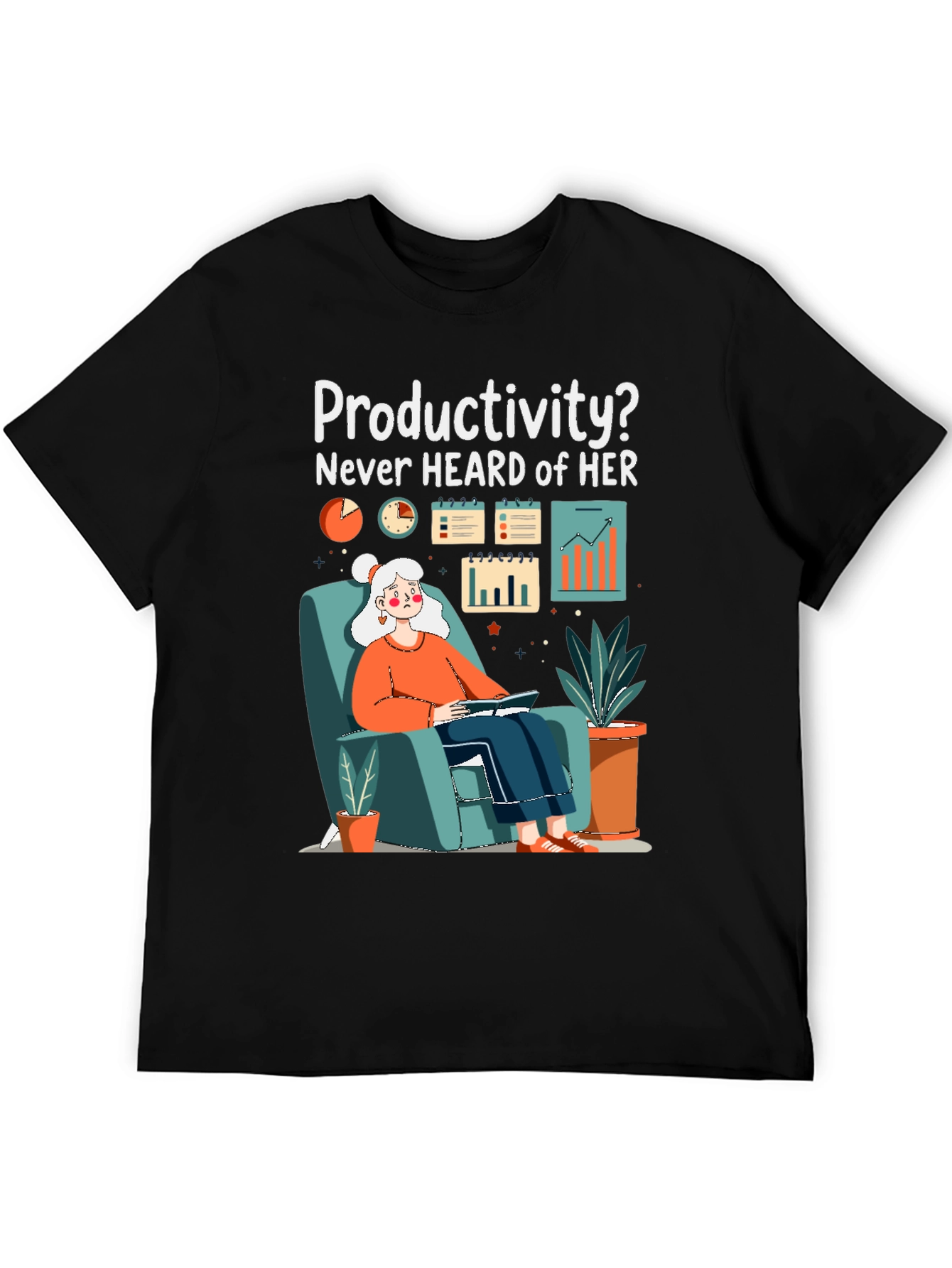 Lazy Day Tee - Productivity? Never Heard of Her