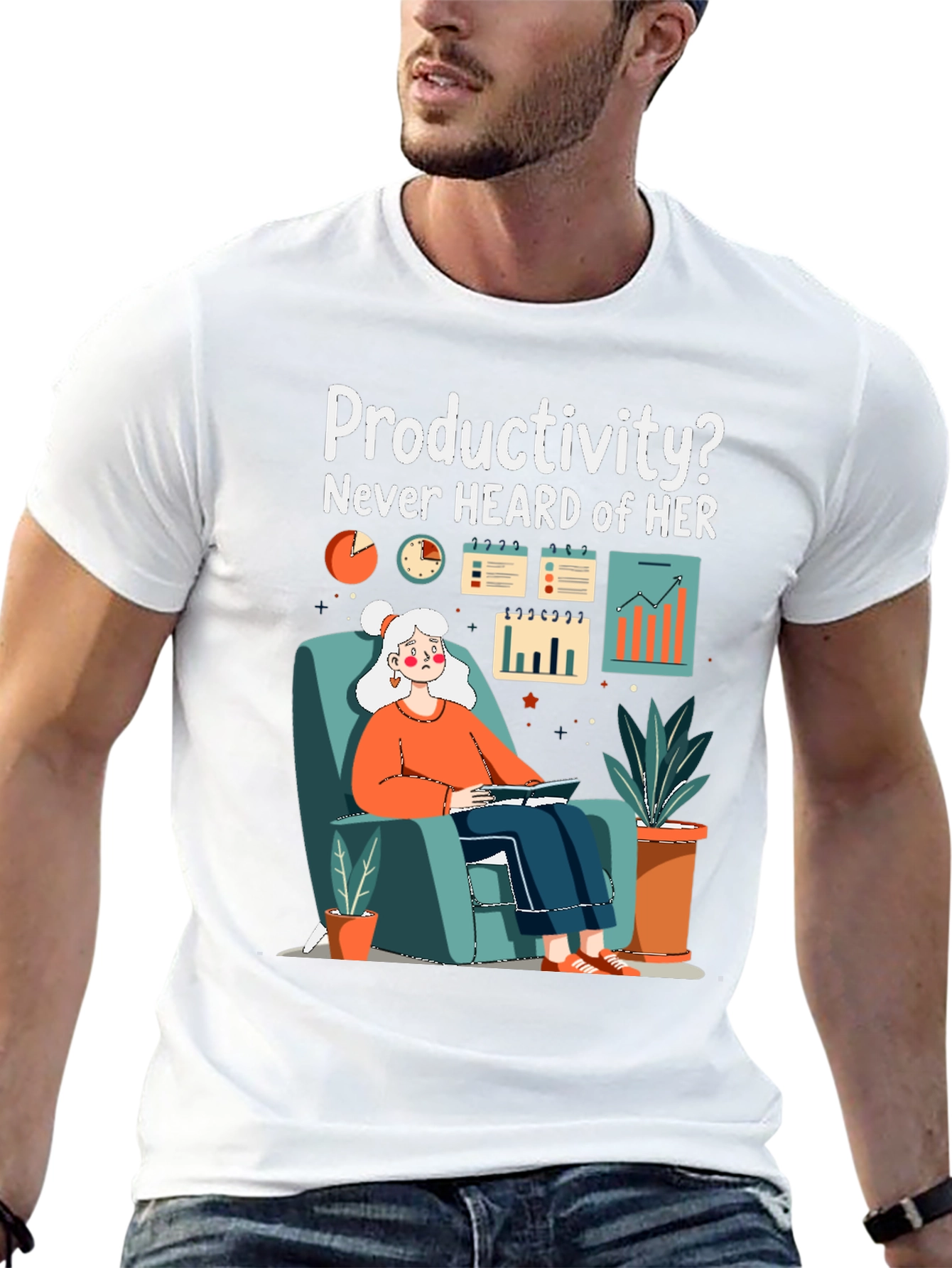 Lazy Day Tee - Productivity? Never Heard of Her