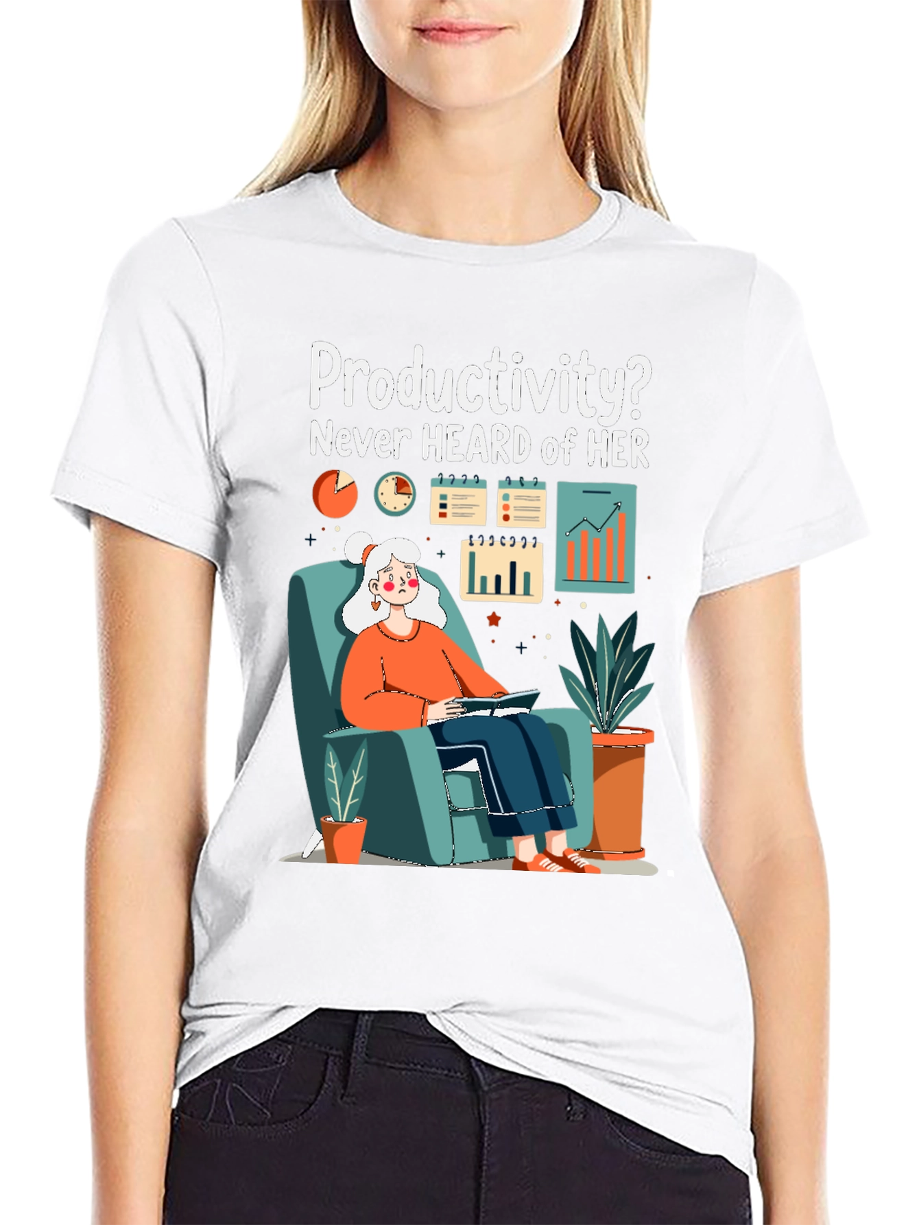 Lazy Day Tee - Productivity? Never Heard of Her