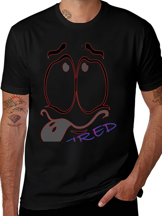 Tired Expression T-Shirt - Unique Graphic Tee
