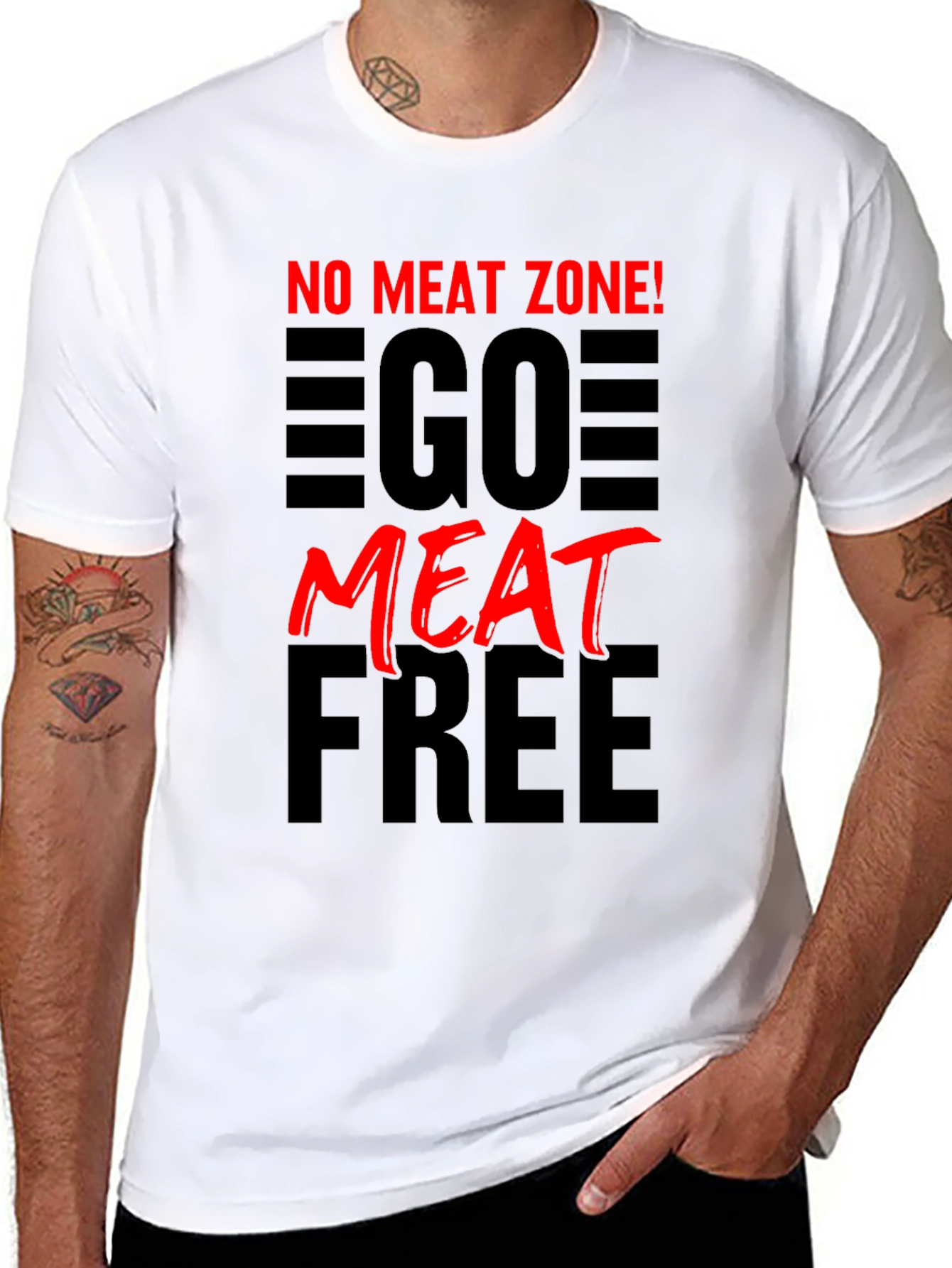 No Meat Zone! Go Meat Free Vegetarian T-Shirt