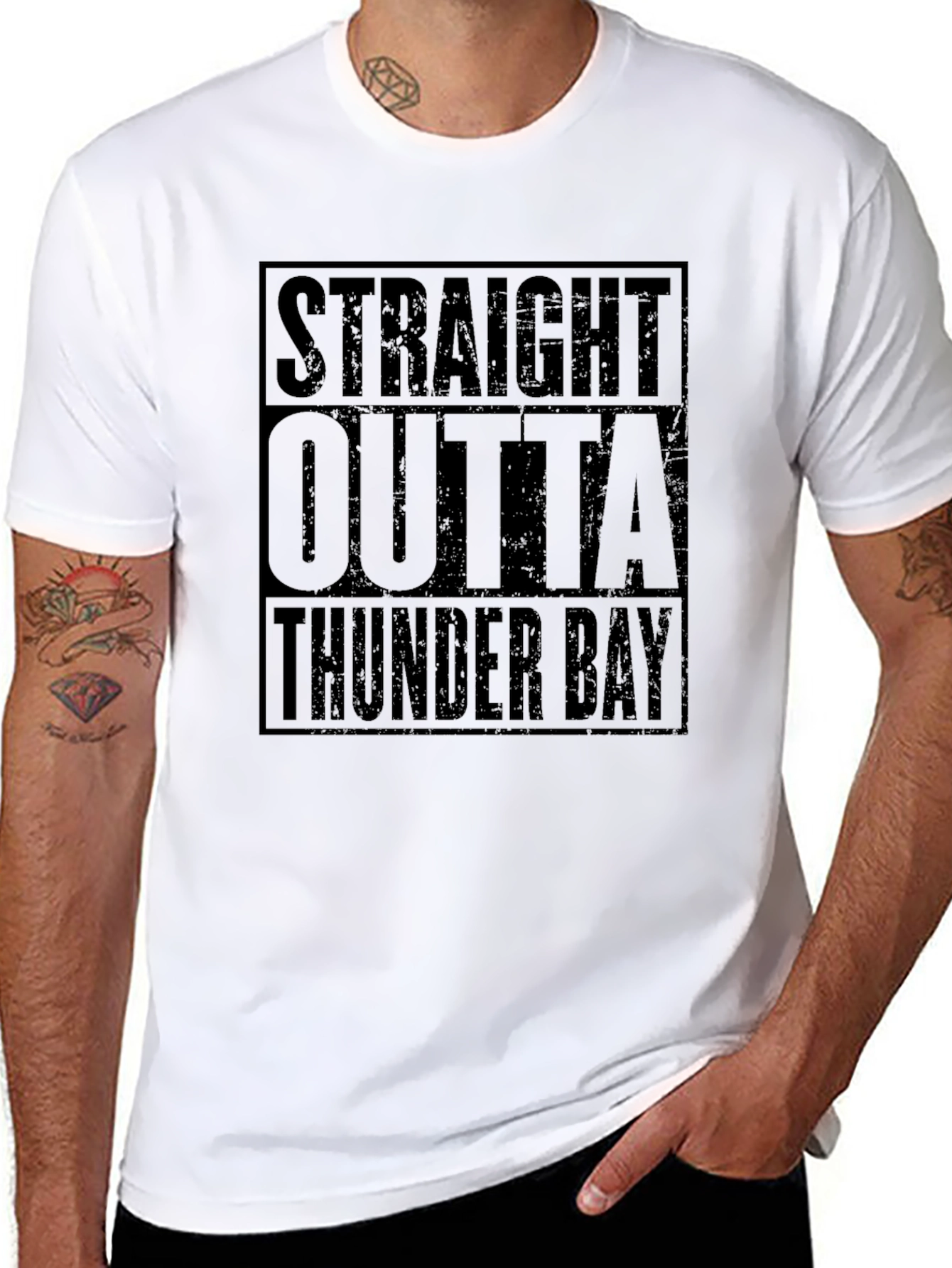 Straight Outta Thunder Bay Black T-Shirt