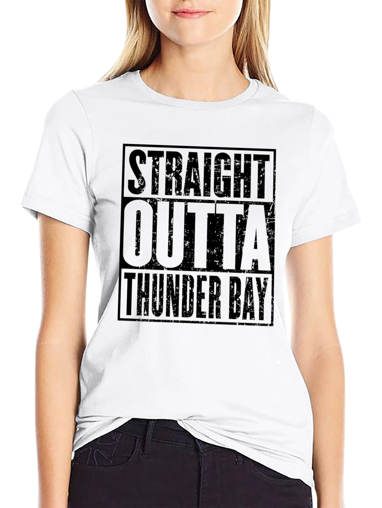 Straight Outta Thunder Bay Black T-Shirt