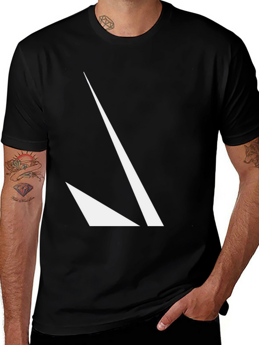 Abstract Graphic Print Black Tee