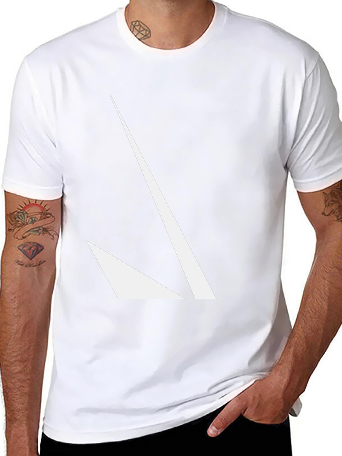 Abstract Graphic Print Black Tee