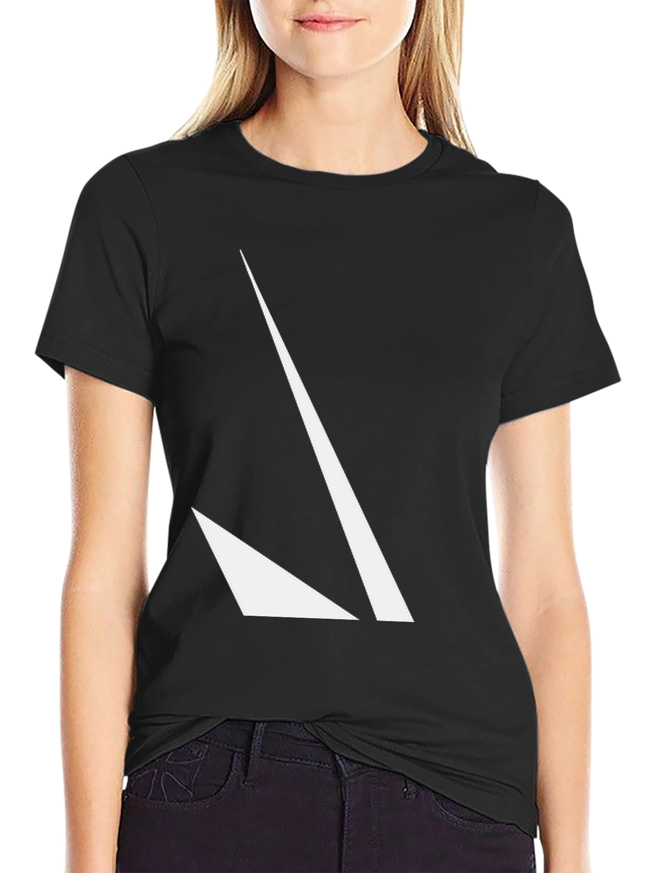 Abstract Graphic Print Black Tee