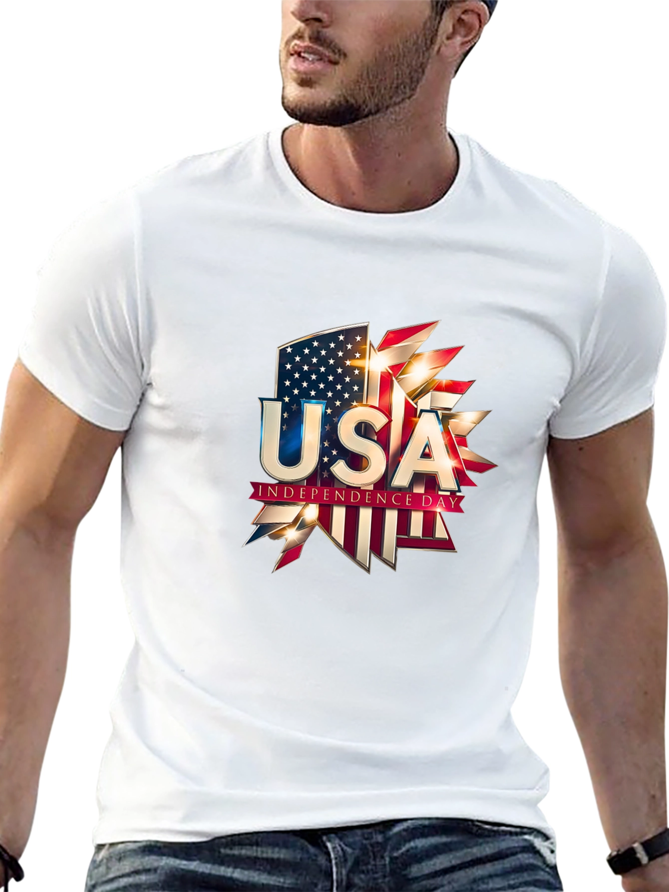 USA Independence Day Graphic T-Shirt - Patriotic Design