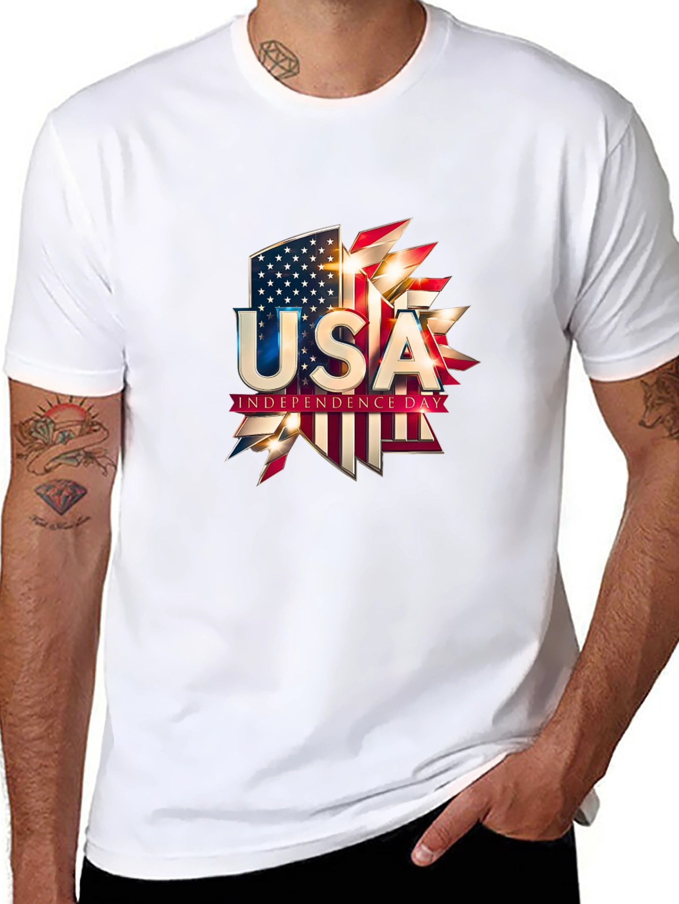 USA Independence Day Graphic T-Shirt - Patriotic Design