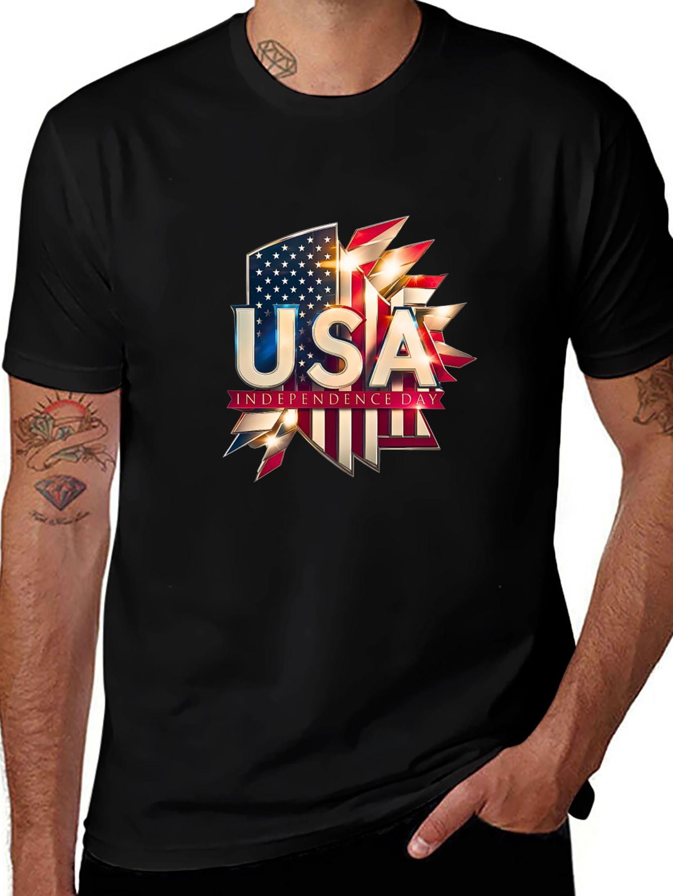 USA Independence Day Graphic T-Shirt - Patriotic Design