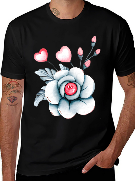 Floral Heart Graphic Tee - Stylish Valentines Day T-Shirt