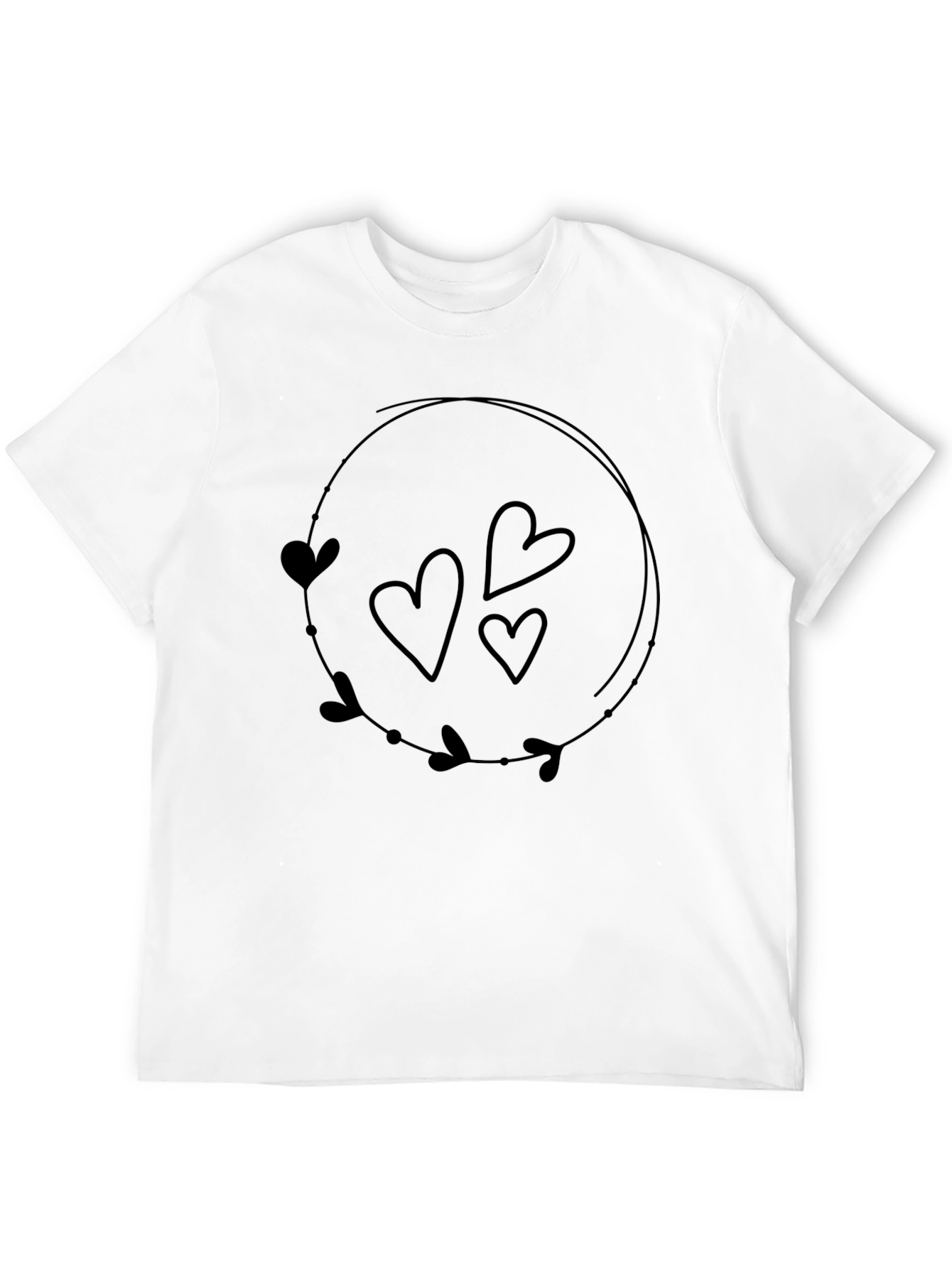 Heart Wreath Graphic Tee - Stylish Casual Top